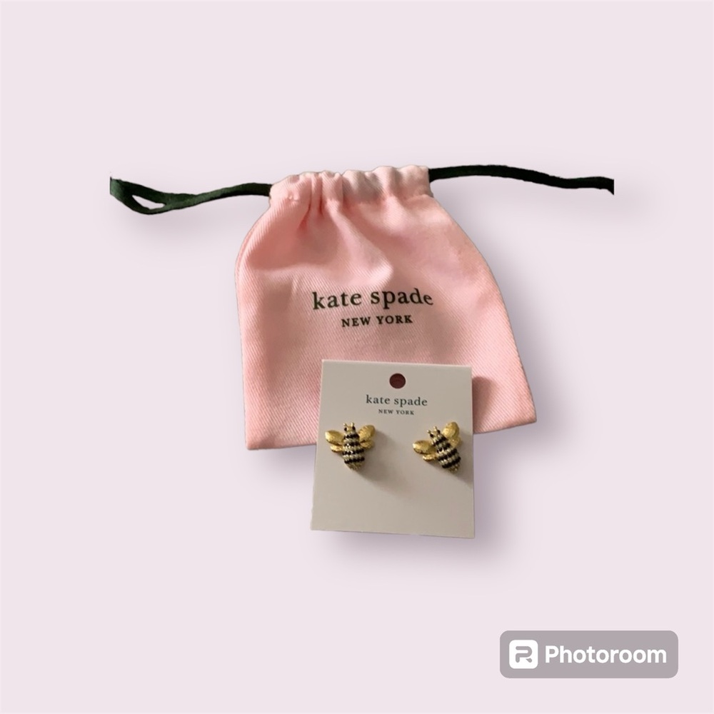 ๐ Kate Spade Picnic Perfect Bumble Bee Earrings NWT - Pink Dustbag Included ๐ - Picture 3 of 4